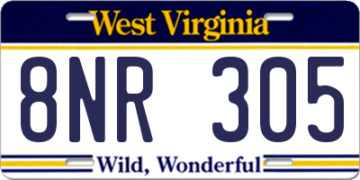 WV license plate 8NR305