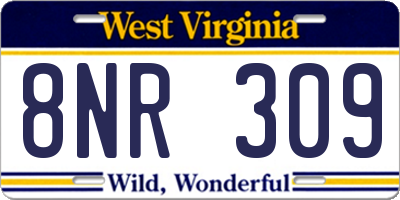 WV license plate 8NR309