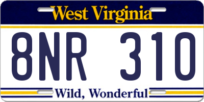 WV license plate 8NR310