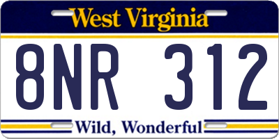WV license plate 8NR312