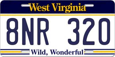 WV license plate 8NR320