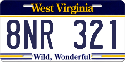 WV license plate 8NR321