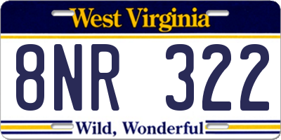 WV license plate 8NR322