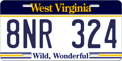 WV license plate 8NR324