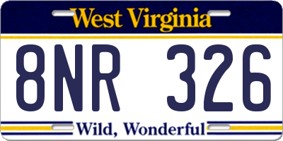 WV license plate 8NR326