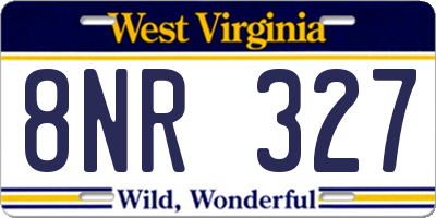 WV license plate 8NR327