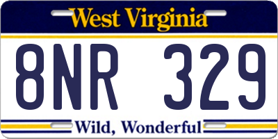 WV license plate 8NR329