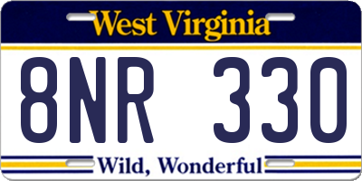 WV license plate 8NR330