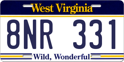 WV license plate 8NR331