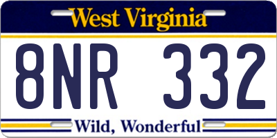 WV license plate 8NR332