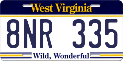 WV license plate 8NR335