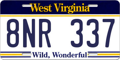 WV license plate 8NR337