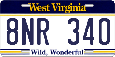 WV license plate 8NR340