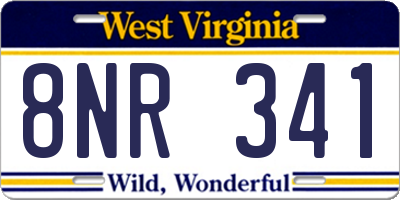 WV license plate 8NR341