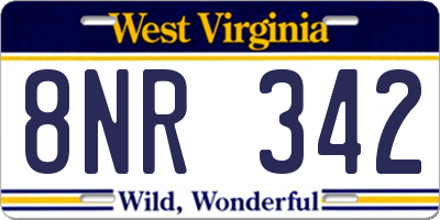 WV license plate 8NR342