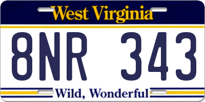 WV license plate 8NR343