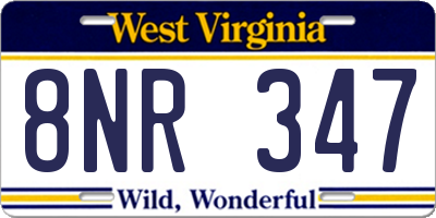 WV license plate 8NR347