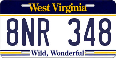WV license plate 8NR348