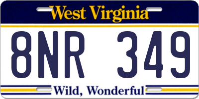 WV license plate 8NR349