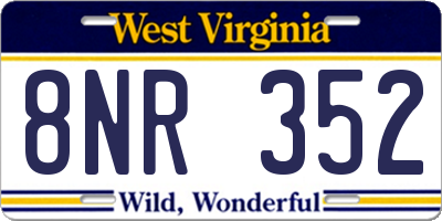 WV license plate 8NR352