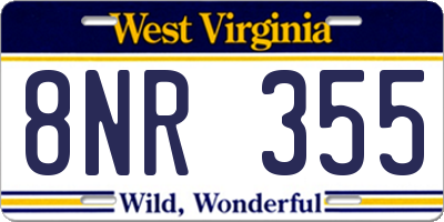 WV license plate 8NR355