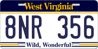 WV license plate 8NR356