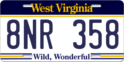 WV license plate 8NR358