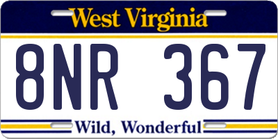 WV license plate 8NR367