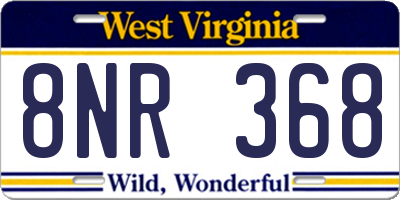 WV license plate 8NR368