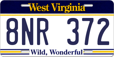 WV license plate 8NR372