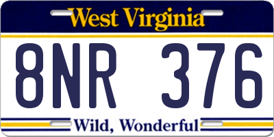 WV license plate 8NR376