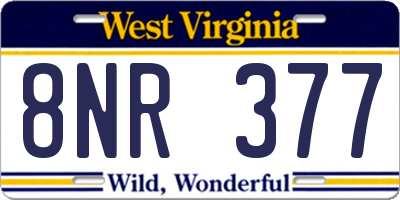 WV license plate 8NR377