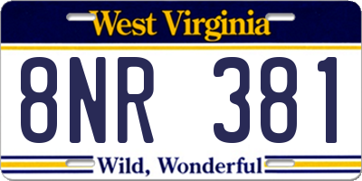 WV license plate 8NR381