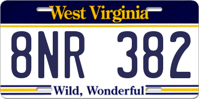 WV license plate 8NR382