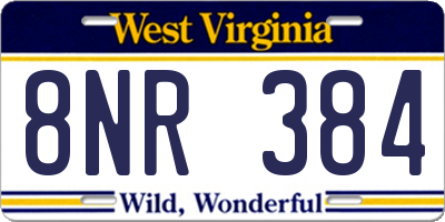WV license plate 8NR384