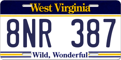 WV license plate 8NR387