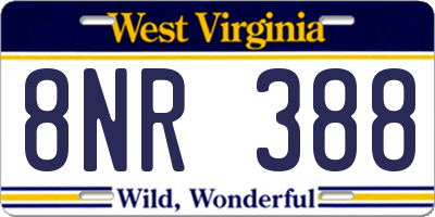 WV license plate 8NR388