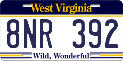 WV license plate 8NR392