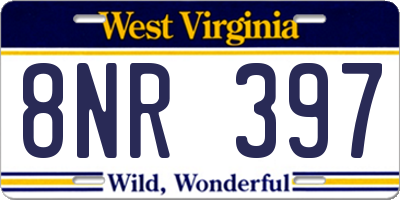 WV license plate 8NR397