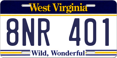 WV license plate 8NR401