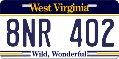 WV license plate 8NR402