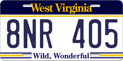 WV license plate 8NR405