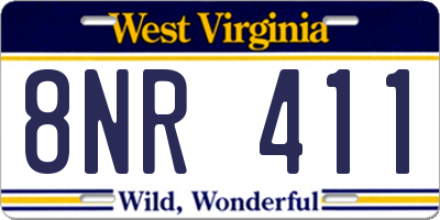 WV license plate 8NR411