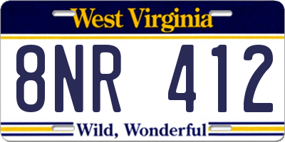 WV license plate 8NR412
