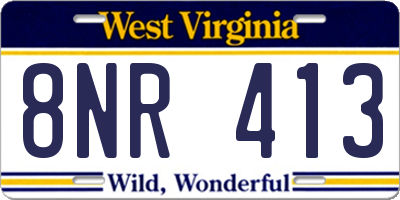 WV license plate 8NR413
