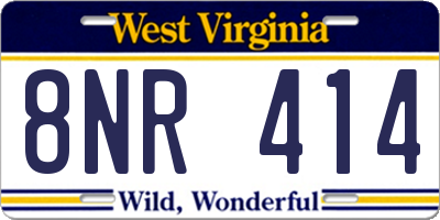 WV license plate 8NR414