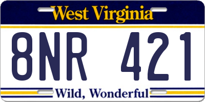 WV license plate 8NR421