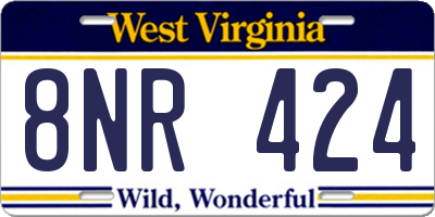 WV license plate 8NR424