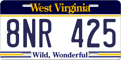 WV license plate 8NR425