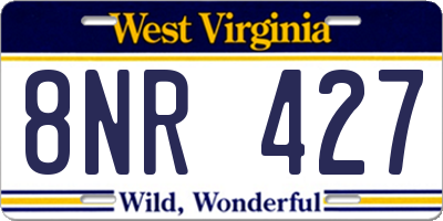 WV license plate 8NR427